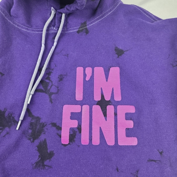 Eeyore A*^Holes Live Forever Tie Dye Purple Hoodie Unisex Size Medium R29 - Picture 5 of 6